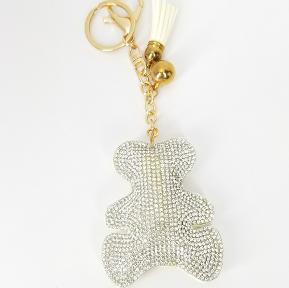NEW Crystal Bear Purse Bag Charm Keychain NWT - Picture 3 of 4
